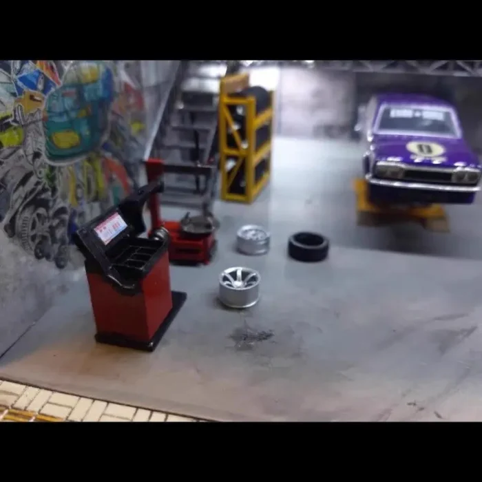 equipement garage pneus 1-24 (Miniature Machine de Montage & Équilibrage de Pneus – Garage 1/24) 6