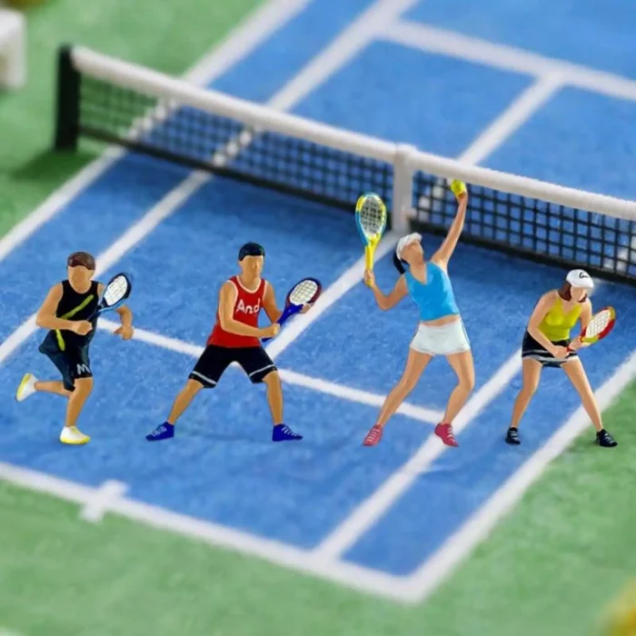4 joueurs tennis miniature 1/64 1