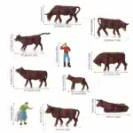Figurines vaches​ marrons HO 5