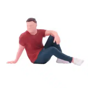 Figurines miniatures – homme assis au sol 1/43