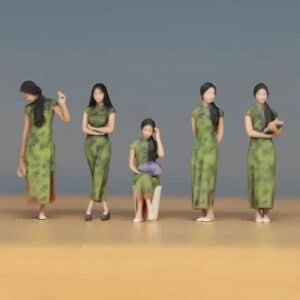 Figurine miniature authentique femme asiatique (1/64 ; lot de 1 à 5)