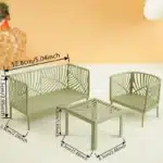 salon de jardin vert miniature 6