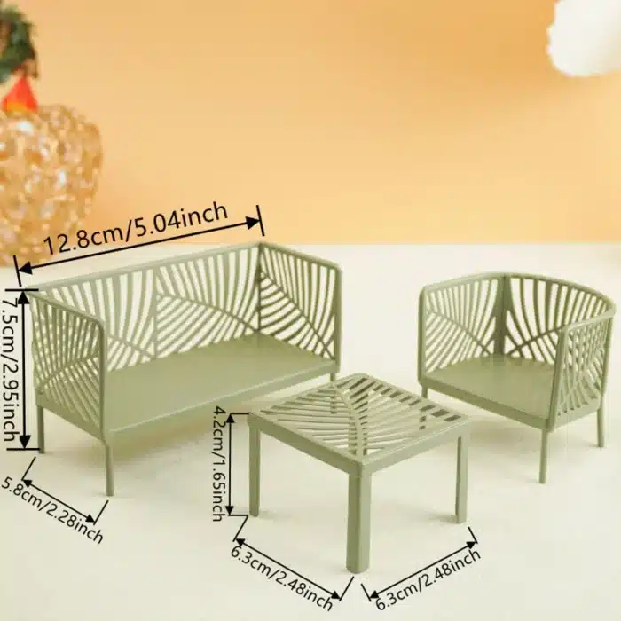 salon de jardin vert miniature 6