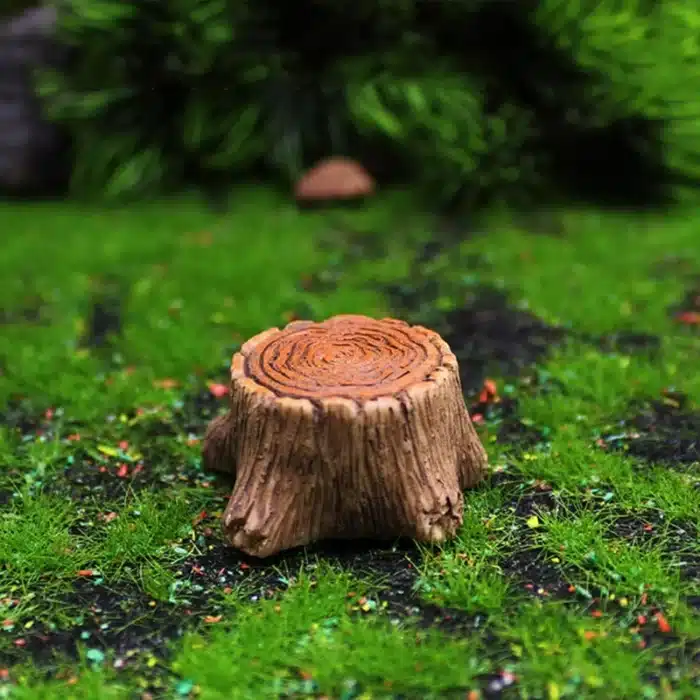 Table tronc d’arbre miniature avec tabourets 6