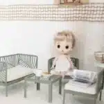 salon jardin miniature vert 1/12 16