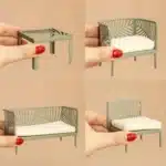 salon jardin miniature vert 1/12 3