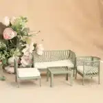 salon jardin miniature vert 1/12 2