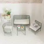 salon jardin miniature vert 1/12 1