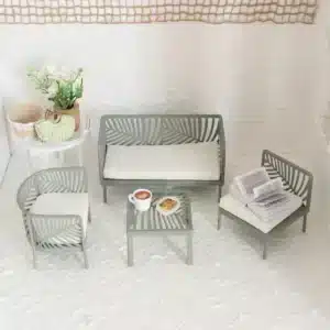 salon jardin miniature vert 1/12 1