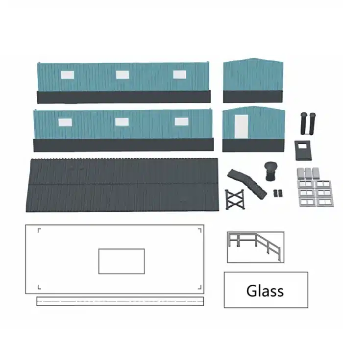 maquette de bâtiment industriel miniature HO 7