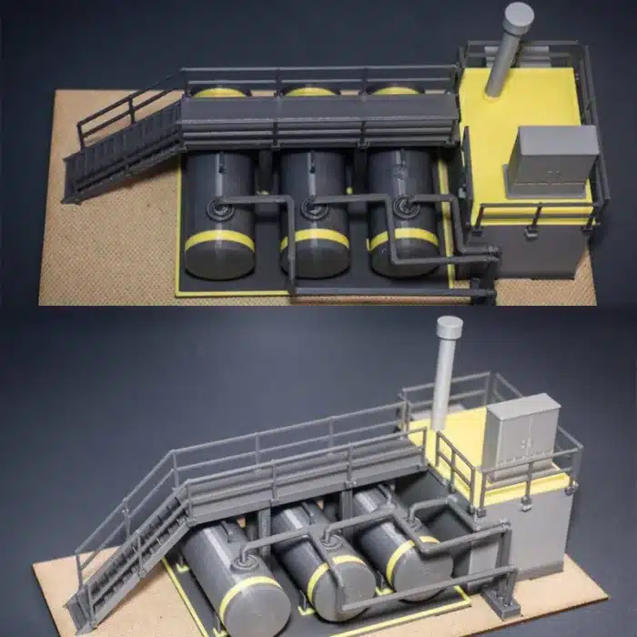 Equipement industriel miniature avec cuves 1/87 4