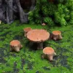 Table tronc d’arbre miniature avec tabourets 1