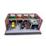 Lot objets miniatures scène garage 1/64 1
