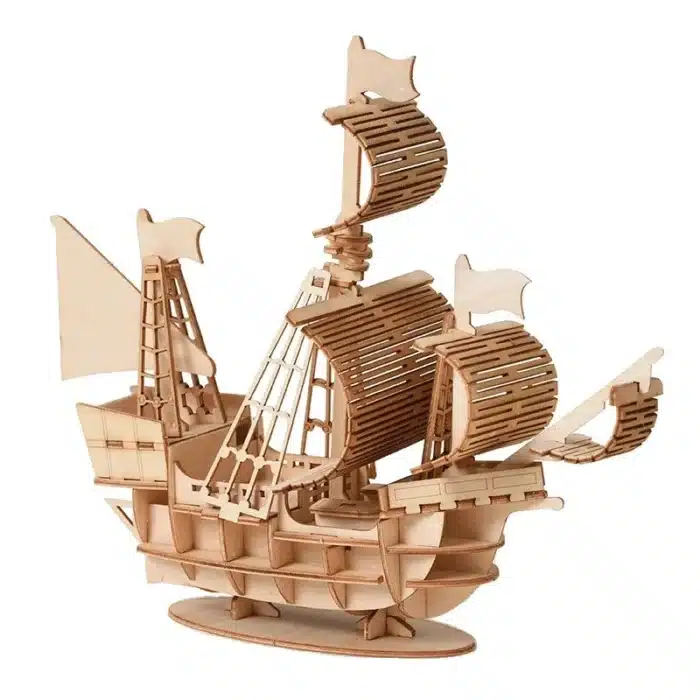 Puzzle 3D voilier miniature en bois