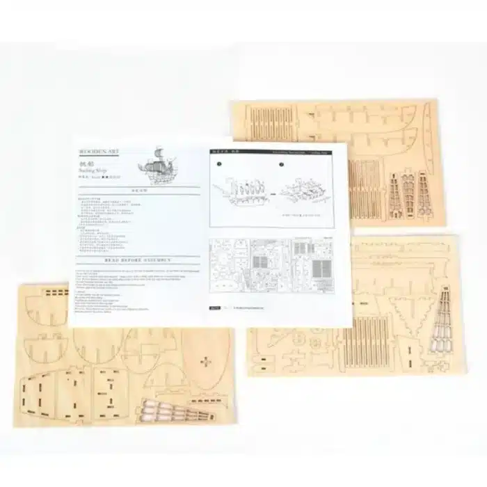 Puzzle 3D voilier miniature en bois