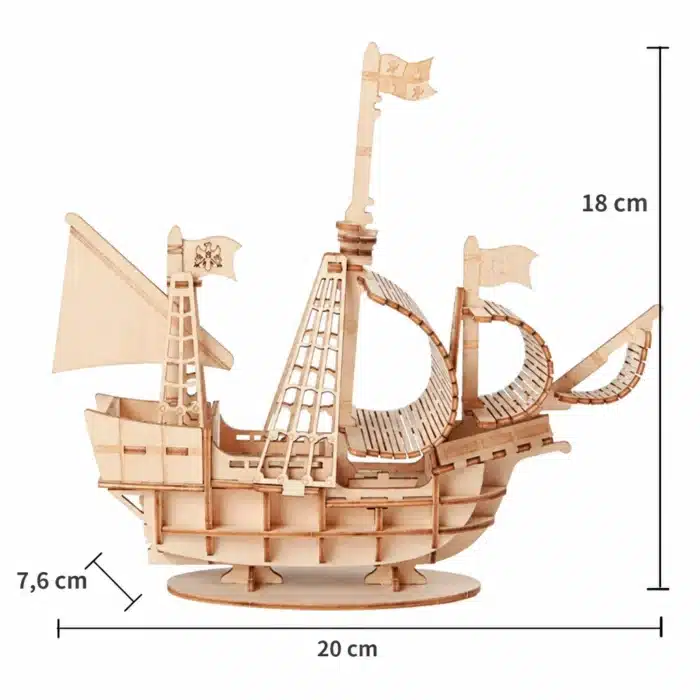 Puzzle 3D voilier miniature en bois