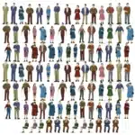Figurines miniatures - échelle O 1/50 - foule de personnes