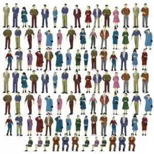 Figurines miniatures - échelle O 1/50 - foule de personnes