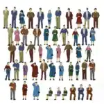 Figurines miniatures - échelle O 1/50 - foule de personnes