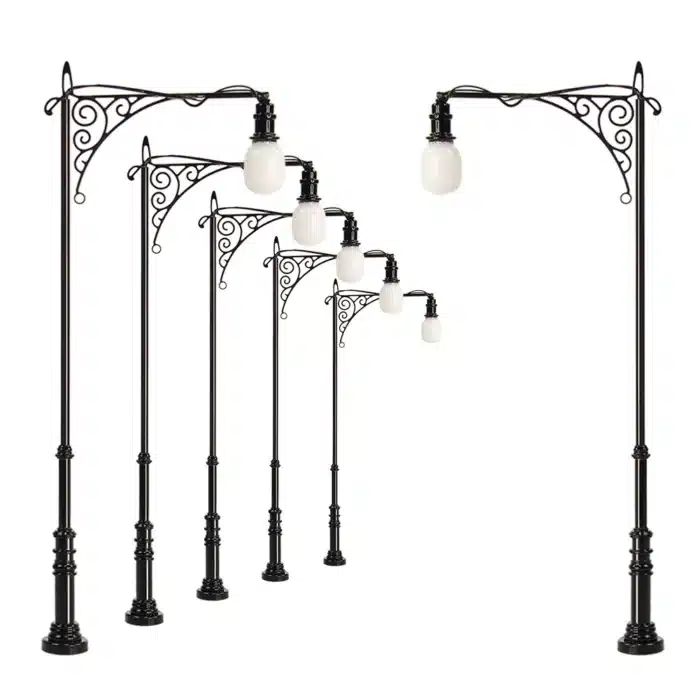 Lampadaires noir vintage 1:87