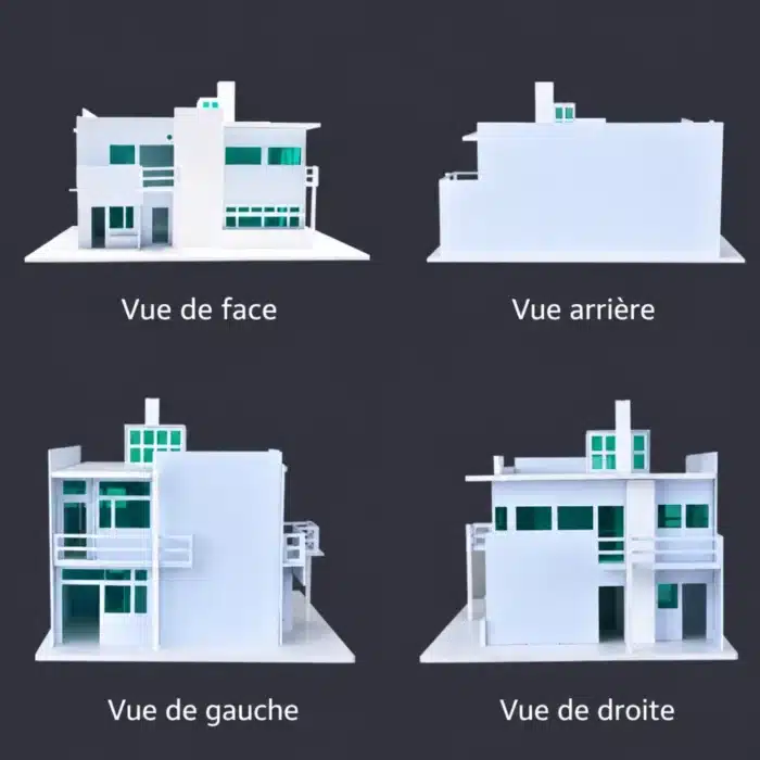 Maquette de villa moderne blanche 1/100