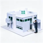 Maquette de villa moderne blanche 1/100
