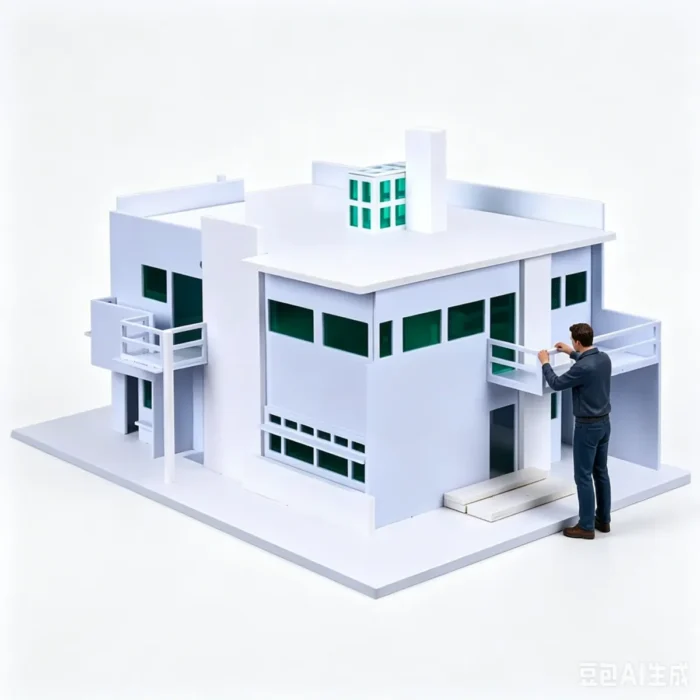 Maquette de villa moderne blanche 1/100