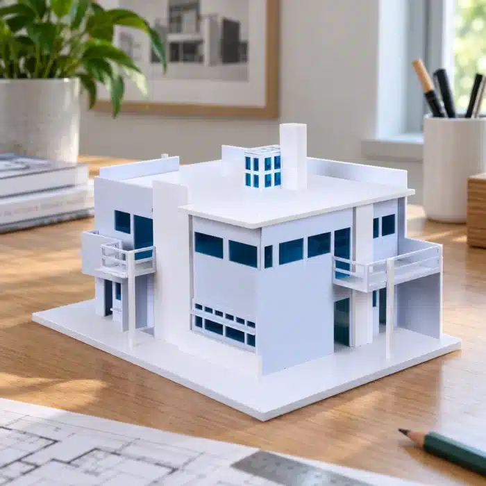 Maquette de villa moderne blanche 1/100