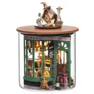 Maquette Miniature en Bois sous Bocal - Boutique magique