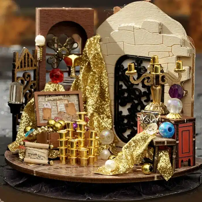 Maquette Miniature en Bois sous Bocal